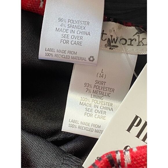 Knit Works Button Girl’s LARGE Top and Plaid Scooter Skirt Set - Picture 7 of 13